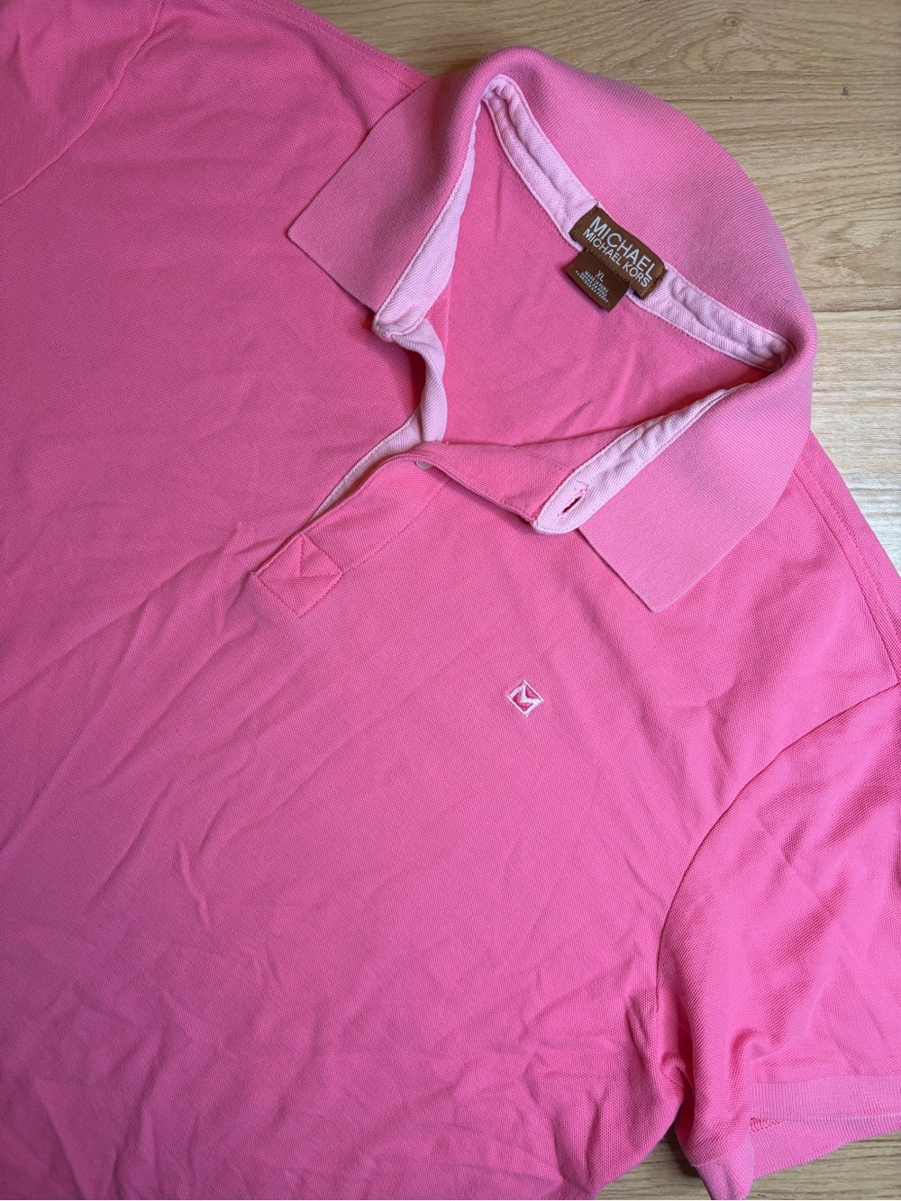 Michael Kors Women's Pink Polo Shirt XL Cotton FLAWED